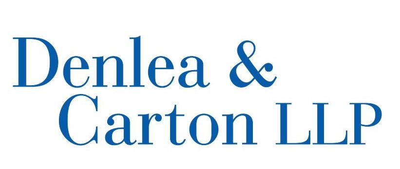 Denlea & Carton LLP law firm logo in blue text on a white background.