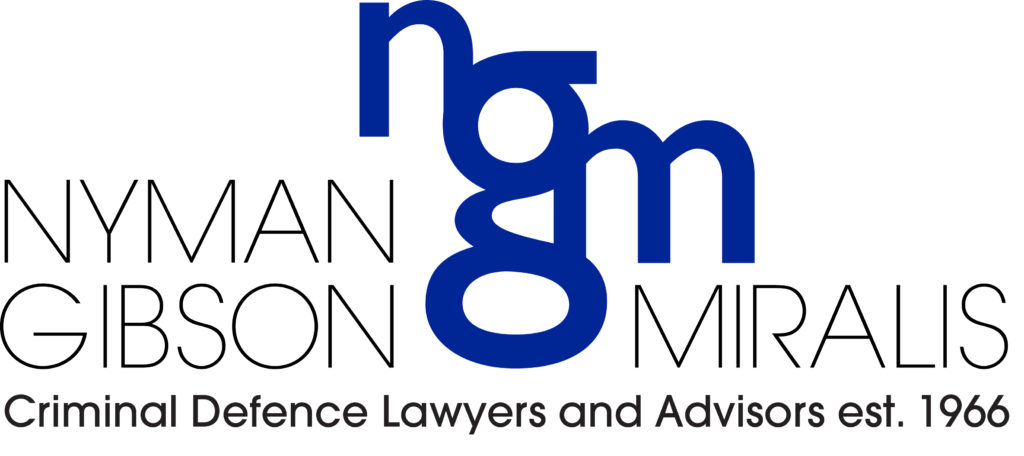 Logo of Nyman Gibson Miralis, a criminal defence law firm established in 1966.