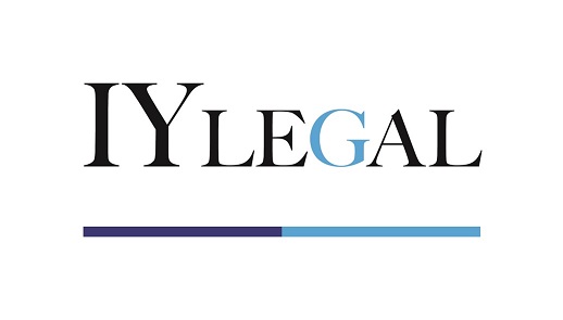 Legal logo with the text "IY Legal," featuring a blue and purple color scheme.
