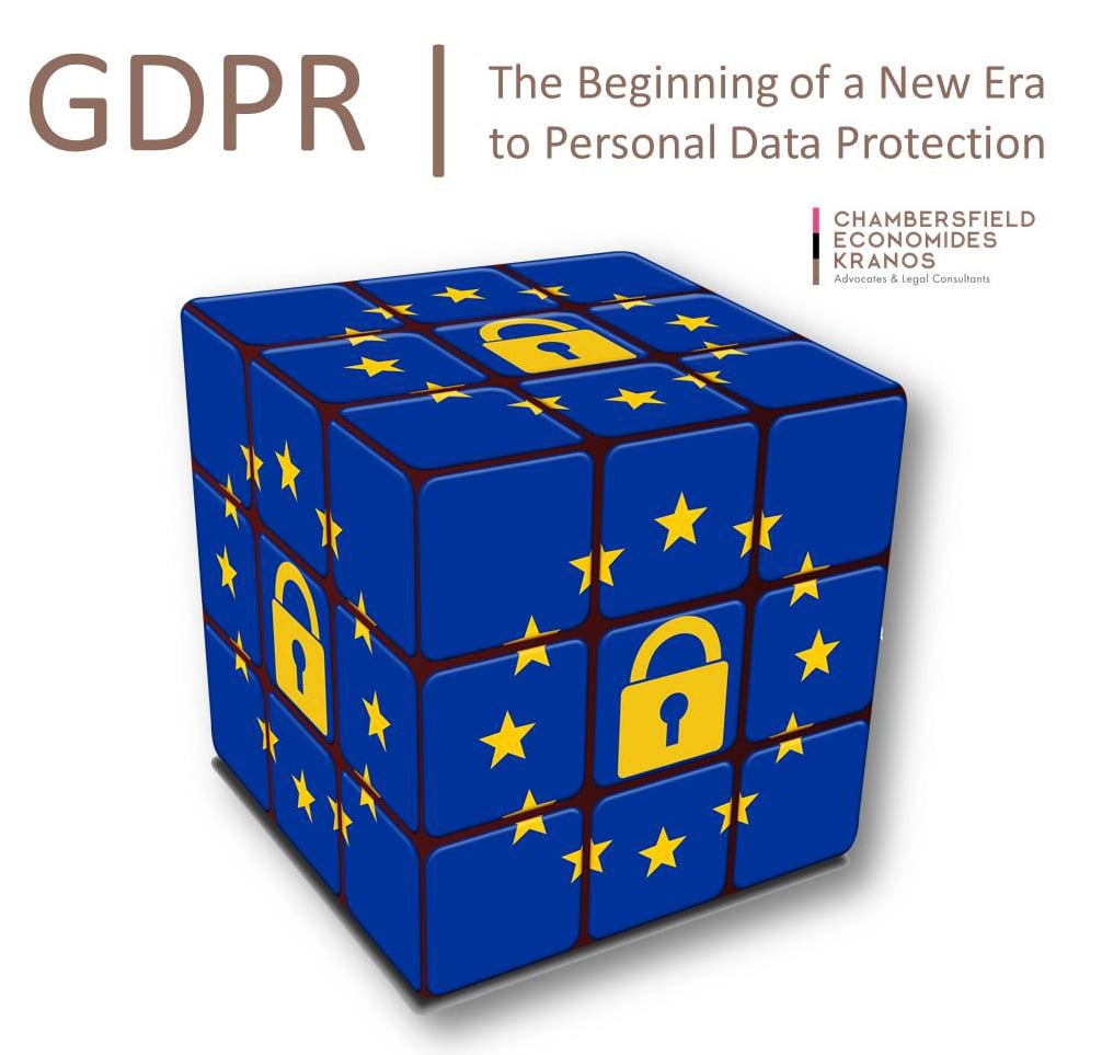 Rubik's Cube featuring European Union symbols and padlocks, illustrating concepts of GDPR and data protection.
