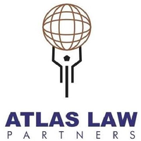 Logo of Atlas Law Partners featuring a stylized figure holding a globe, with the firm name below.