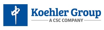 Koehler Group logo featuring a stylized legal symbol, representing a law-related organization.