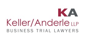 Keller/Anderle LLP logo with text emphasizing business trial lawyers expertise.