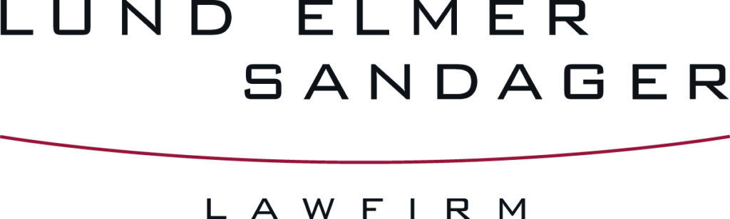 Lund Elmer Sandager law firm logo with bold lettering and a simple graphic design.