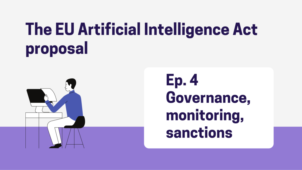 Person reviewing digital content related to the EU Artificial Intelligence Act proposal at a desk with a computer.