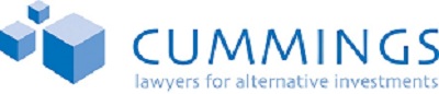 Cummings logo with the text "lawyers for alternative investments" displayed in a professional font.