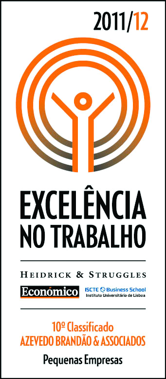 Award certificate for Azevedo Brandão & Associados recognizing excellence in small business for 2011/12.