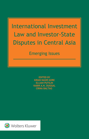 Book cover titled "International Investment Law and Investor-State Disputes in Central Asia" with editor names listed.