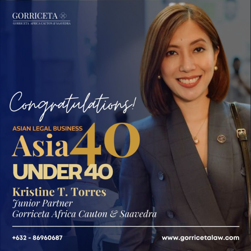 Atty. Kristine Torres Made It to the Asian Legal Business' Asia 40 Under 40 Lawyers - GLE News