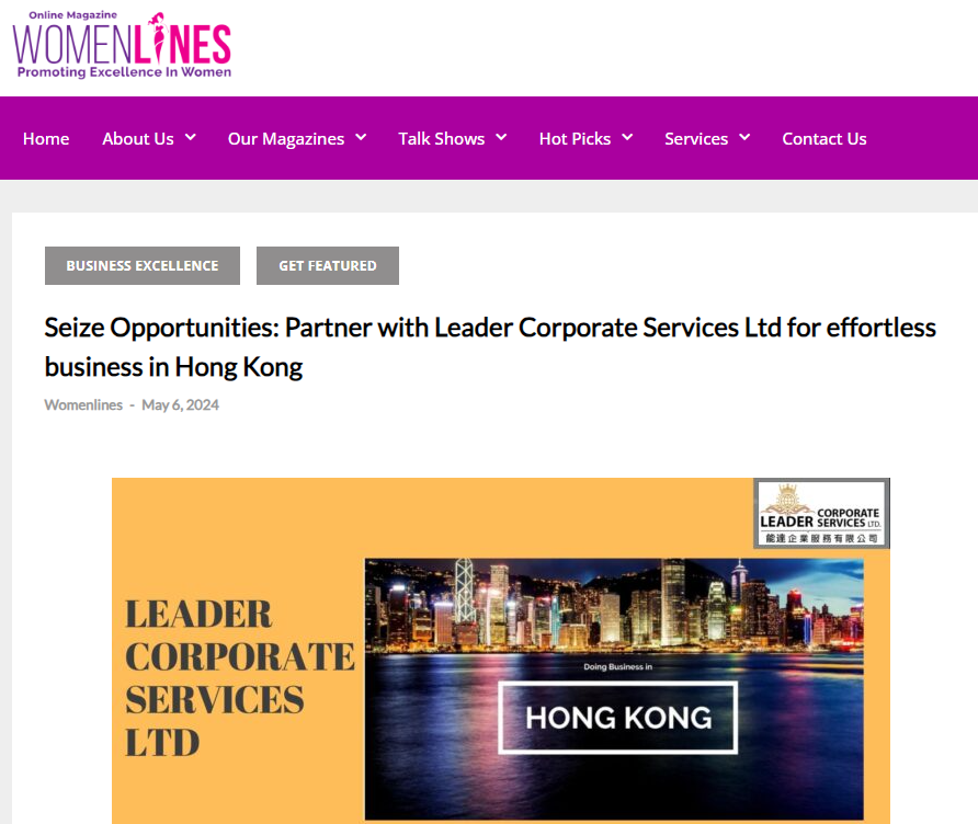 Leader Corporate Services Ltd for Effortless Business in Hong Kong - GLE News