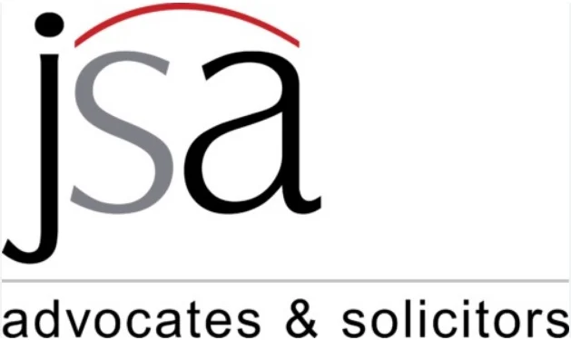 JSA Advocates & Solicitors logo featuring the firm's name in stylized text.