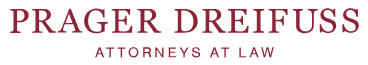 Law firm logo displaying "Prager Dreifuss Attorneys at Law" in bold lettering.
