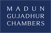 Gujadhur Chambers logo on a dark blue background, representing a law firm or legal service provider.