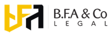 Legal firm logo for B.F.A & Co, conveying a professional legal identity.