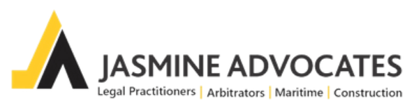 Logo of Jasmine Advocates, a law firm specializing in legal practice, arbitration, maritime, and construction law.