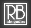 Law firm logo featuring initials "RB" and the word "abogados" in a modern design.
