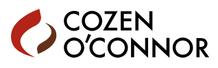 Cozen O'Connor law firm logo featuring stylized flames and bold text.
