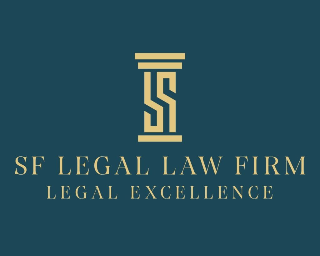 SF Legal Law Firm logo featuring initials "SF" with the phrase "Legal Excellence" prominently displayed.