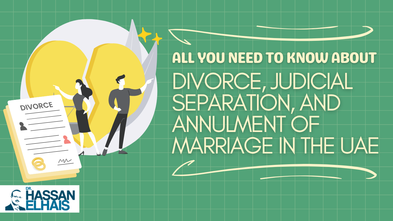 Graphic detailing divorce and annulment topics, featuring figures discussing documents and legal concepts related to family law.