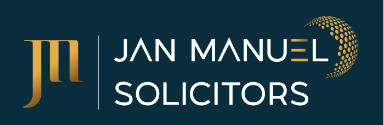Jan Manuel Solicitors logo featuring initials 'JM' and the word 'Solicitors' in a modern font.