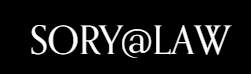 Law firm logo featuring the text "SORY@LAW" in a modern font on a black background.