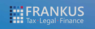Logo featuring the name "FRANKUS" with the tagline "Tax • Legal • Finance" in a modern design.
