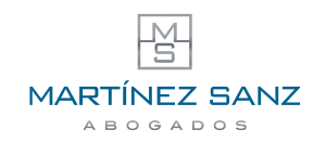 Law firm logo featuring "Martínez Sanz Abogados" with modern design elements.