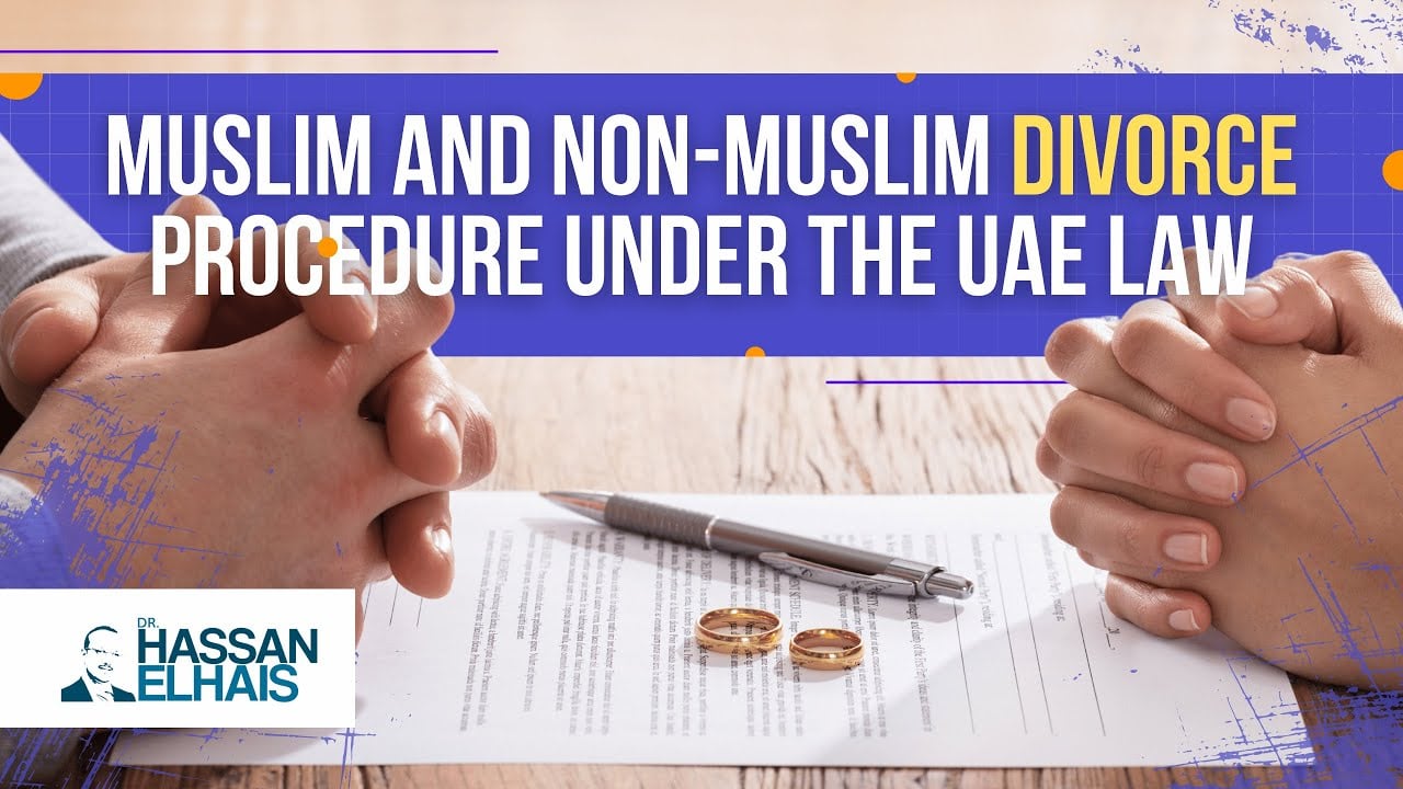 Hands clasped over divorce documents with wedding rings and a pen in a legal setting.