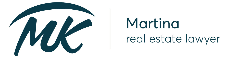 Real estate lawyer logo featuring initials 'MK' and name, emphasizing legal expertise in real estate.