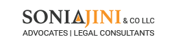 Sonia Jini & Co LLC, legal consultants, logo with text "Advocates | Legal Consultants" prominently displayed.