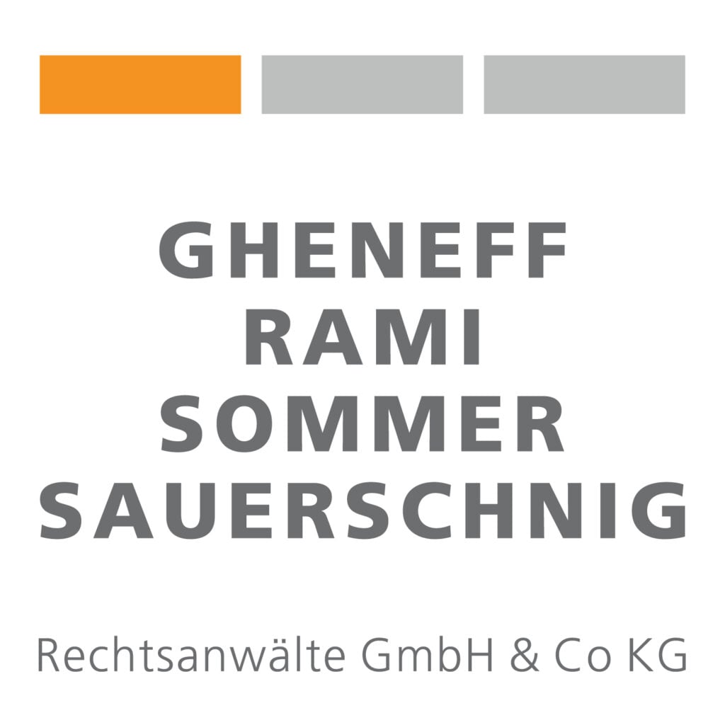 Law firm name and logo displayed prominently, indicating legal services provided by Gheneff Rami Sommer Sauerschnig.