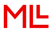 Red and black logo featuring the letters M, L, and L intertwined in a modern design.