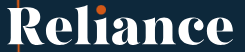 Text displaying the word "Reliance" in a modern, stylized font on a dark background.