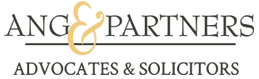 Law firm logo for Ang & Partners, highlighting their practice as advocates and solicitors.
