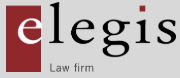 Legal firm logo featuring the name "elegis" with a red accent, indicating a professional legal branding.