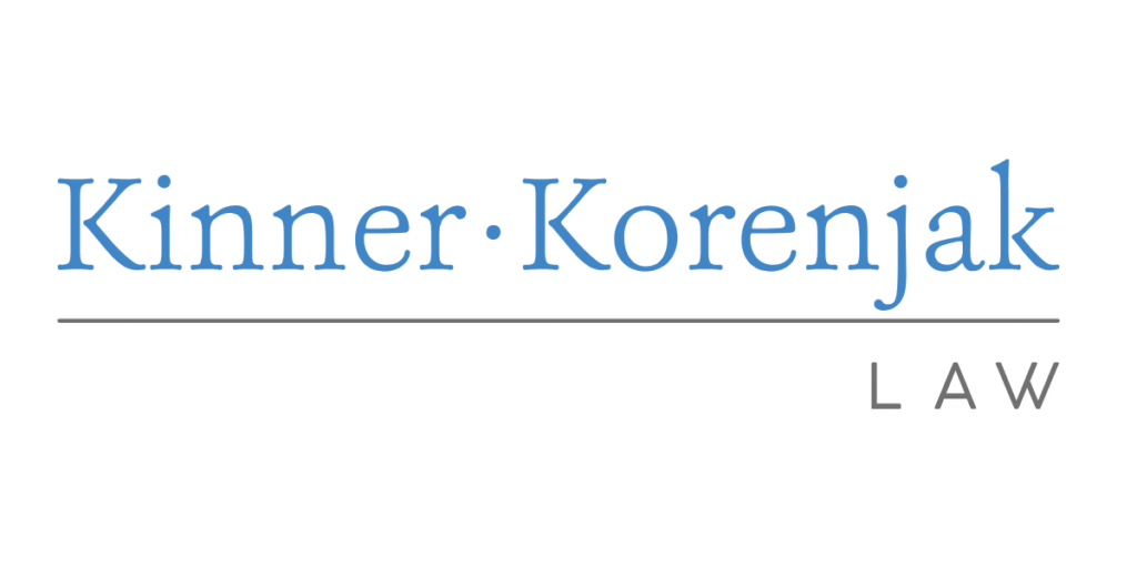 Kinner Korenjak Law logo with professional typography and legal branding elements.