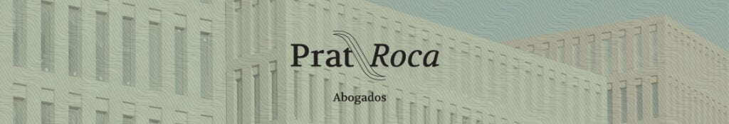 Modern law office building exterior featuring the Prat Roca law firm signage.