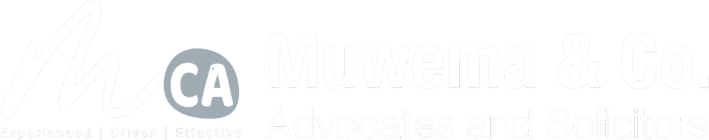 Law firm logo featuring the name "Muwema & Co. Advocates and Solicitors" with a stylized lettermark.